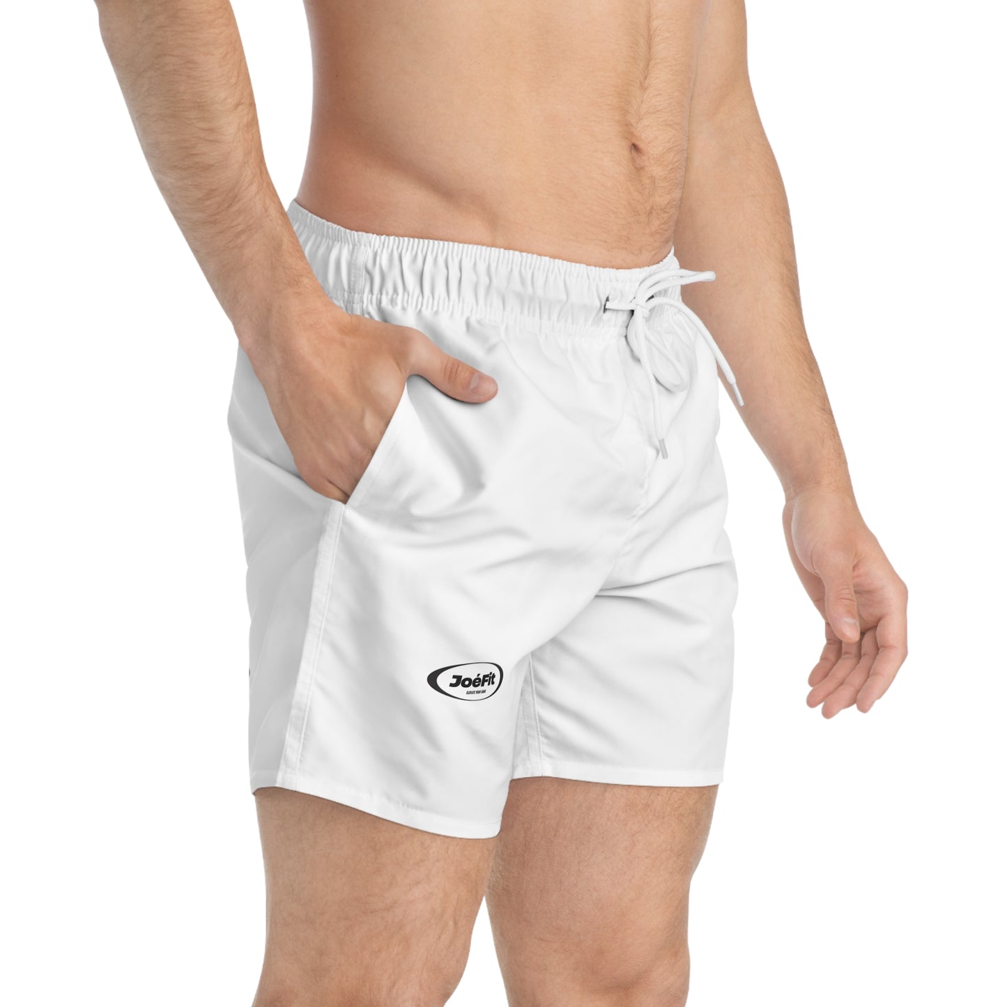 Classic White Swim Trunks for Beach & Pool Days