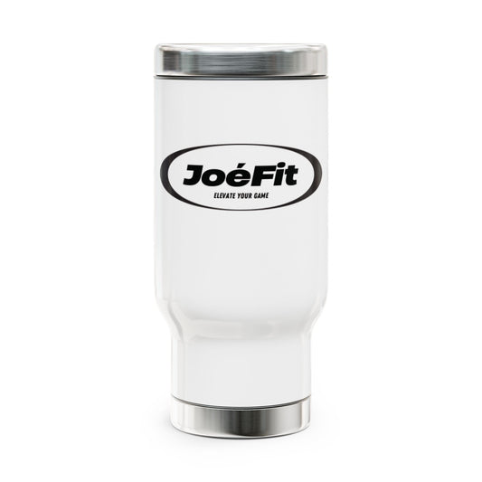 JoeFit Stainless Steel Travel Mug - Elevate Your Game | 14oz Insulated Coffee Cup with Handle